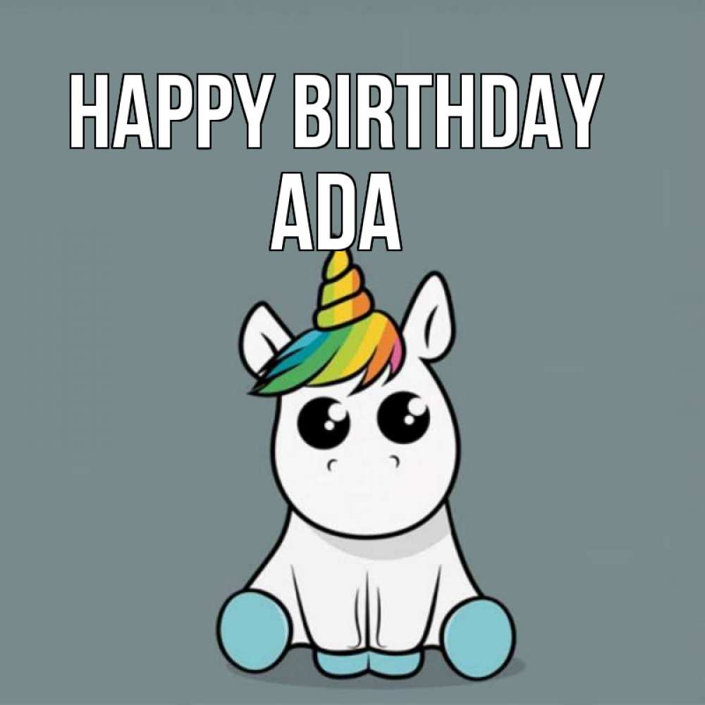 Greetings card с именем, Ada Happy Birthday пони Greetings with text for free download 