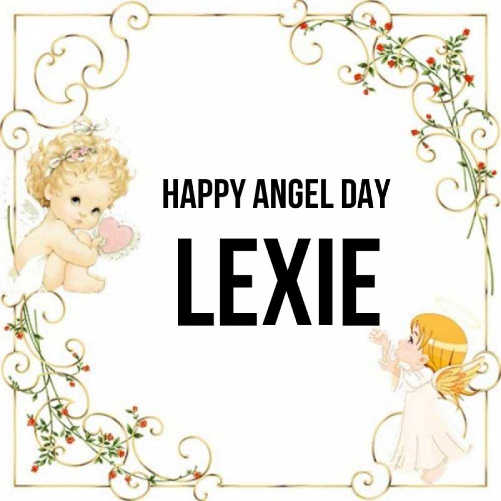 Greetings card с именем, Lexie happy angel day ангелы желают прекрасных именин Greetings with text for free download 