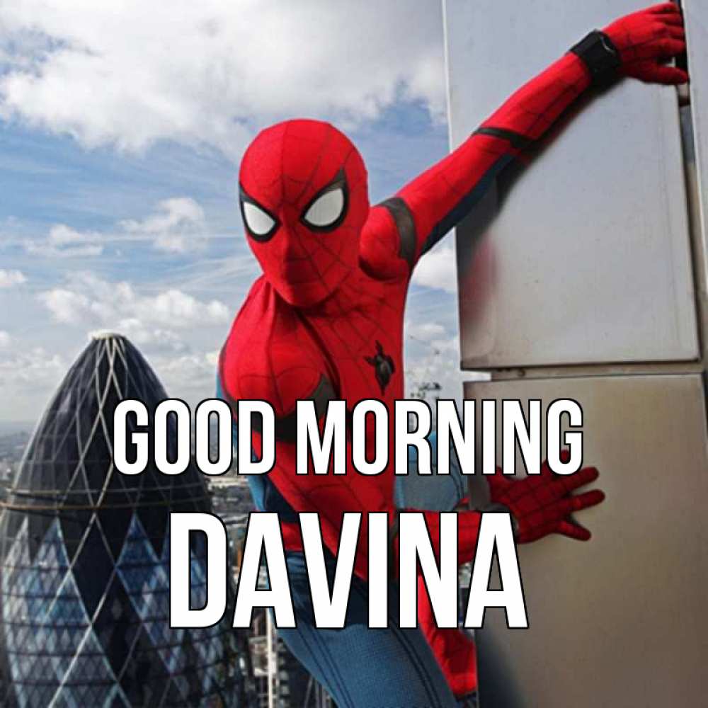 Greetings card с именем, Davina Good morning марвел герои Greetings with text for free download 