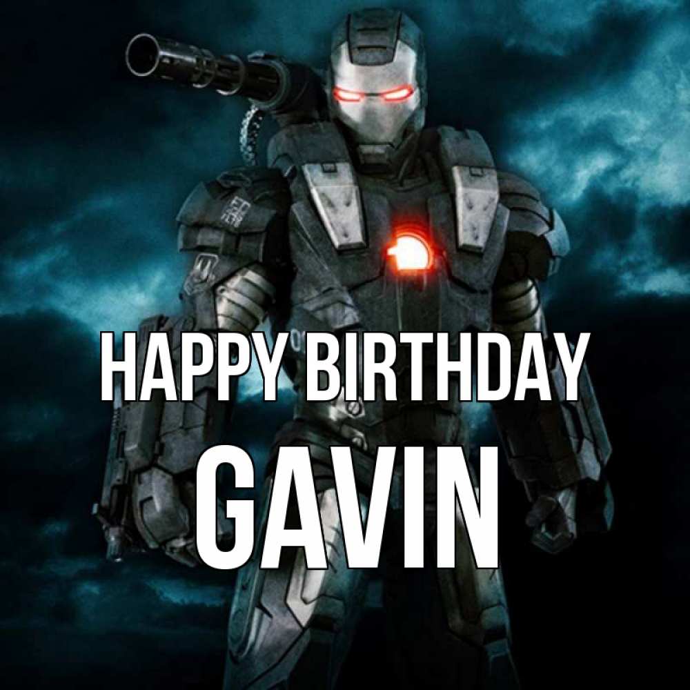 Greetings card с именем, Gavin Happy Birthday марвел супергерой в новом костюме Greetings with text for free download 