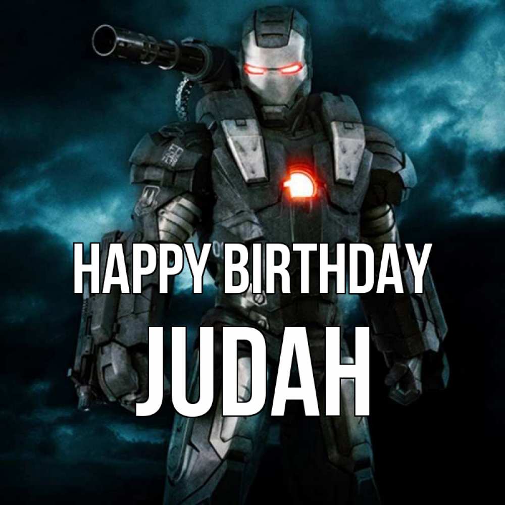 Greetings card с именем, Judah Happy Birthday марвел супергерой в новом костюме Greetings with text for free download 