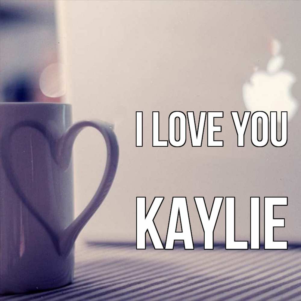 Greetings card с именем, Kaylie I love you знак яблока Greetings with text for free download 