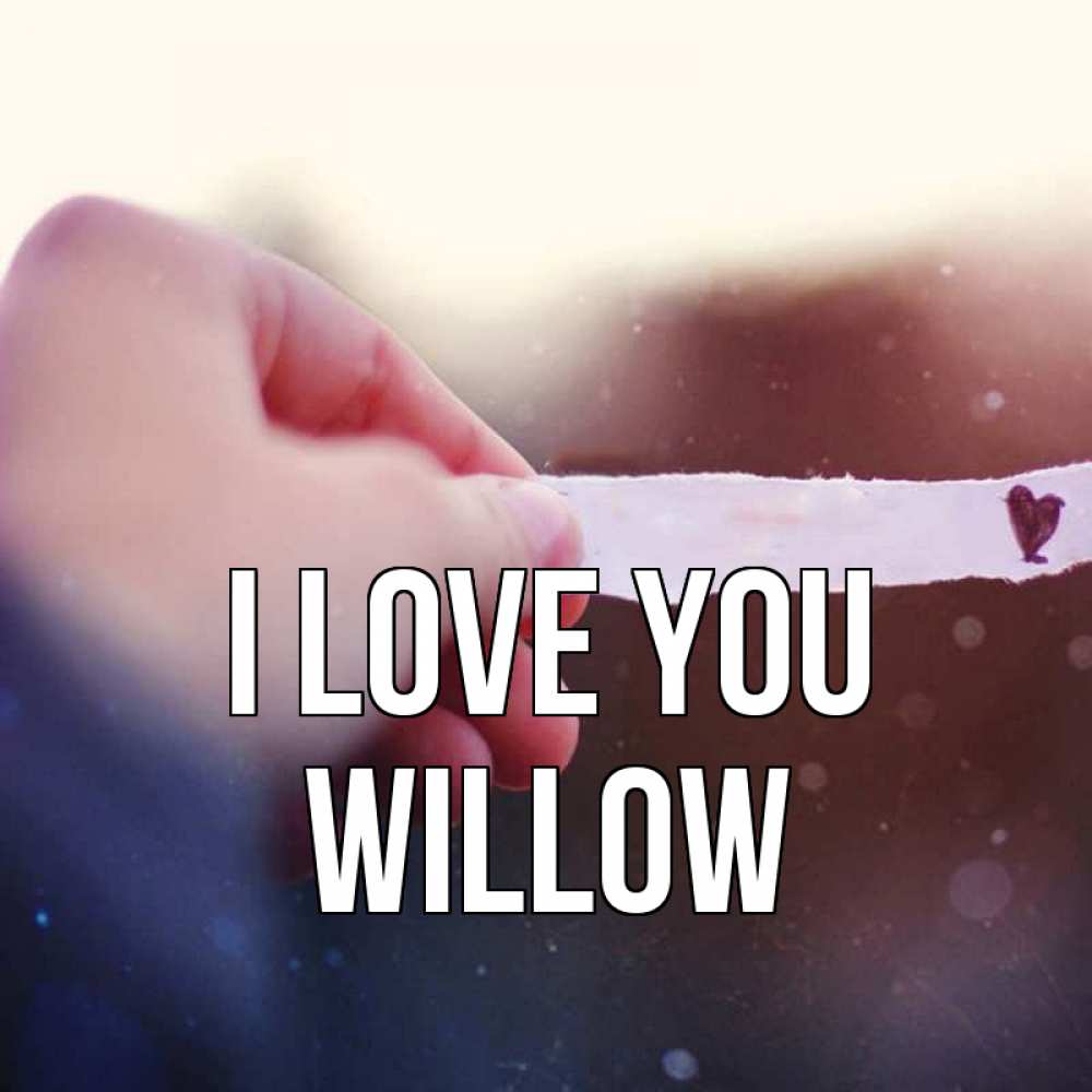 Greetings card с именем, Willow I love you для тебя Greetings with text for free download 