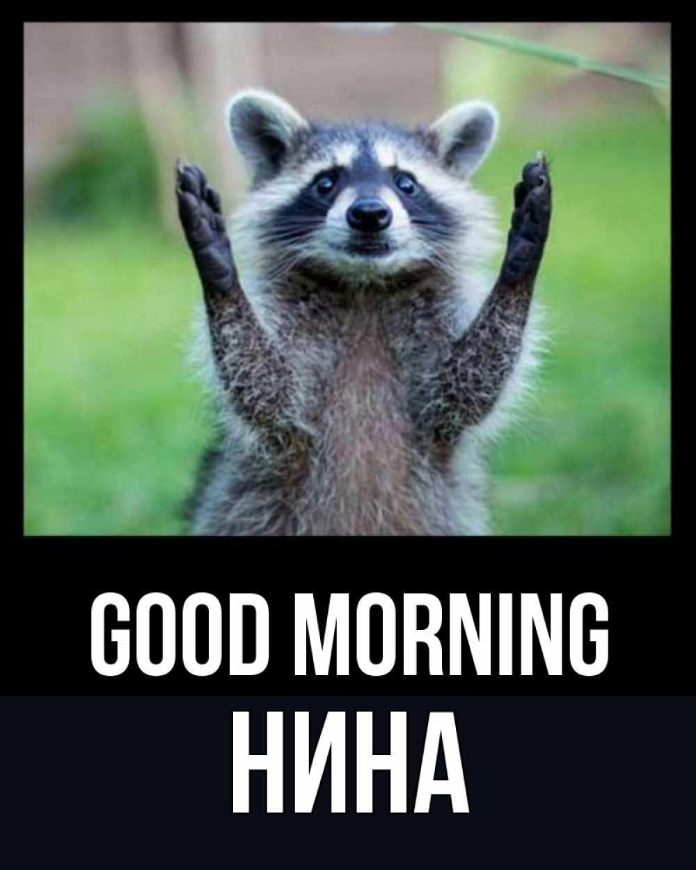 Greetings card с именем, Нина Good morning хорошее настроение утречком Greetings with text for free download 