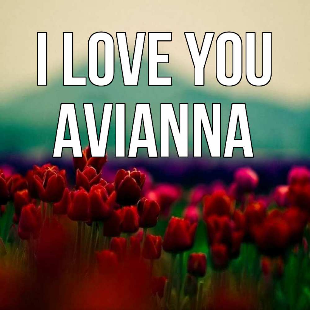 Greetings card с именем, Avianna I love you тюльпаны 4 Greetings with text for free download 