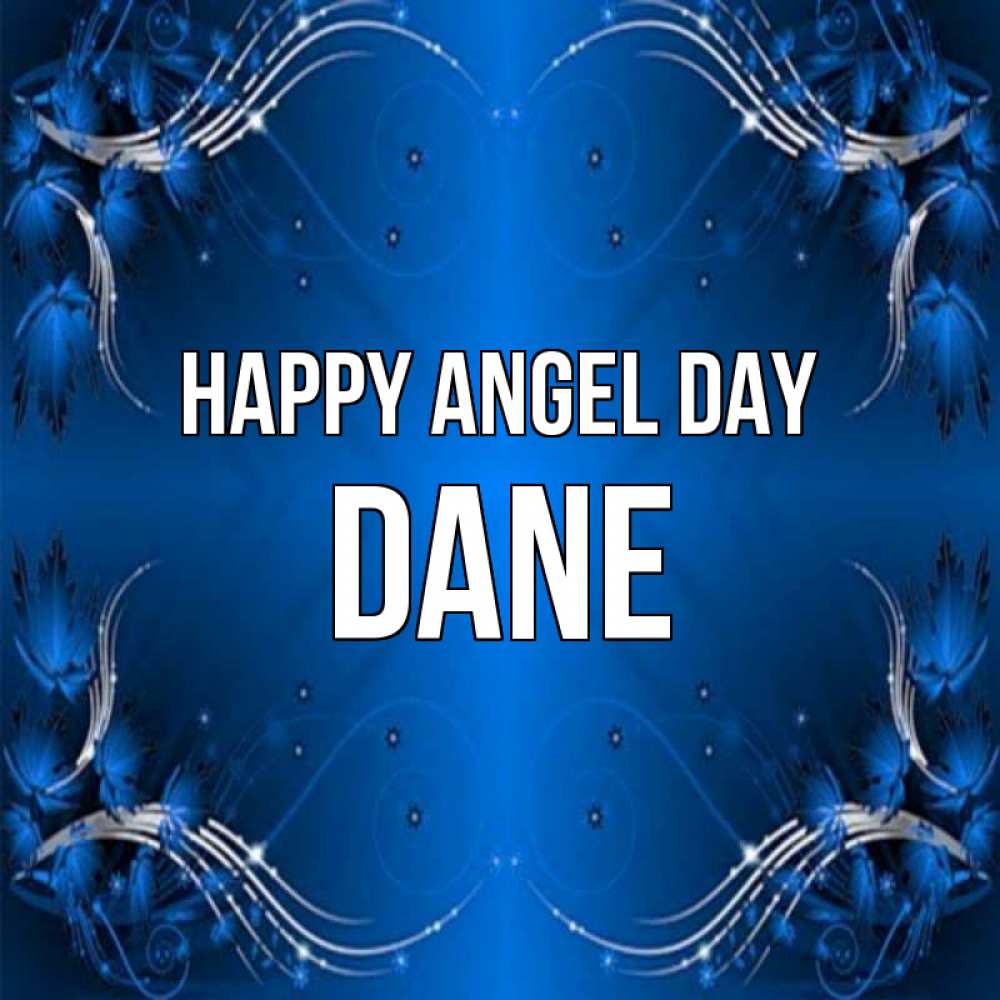 Greetings card с именем, Dane happy angel day красивая рамочка с узорами Greetings with text for free download 