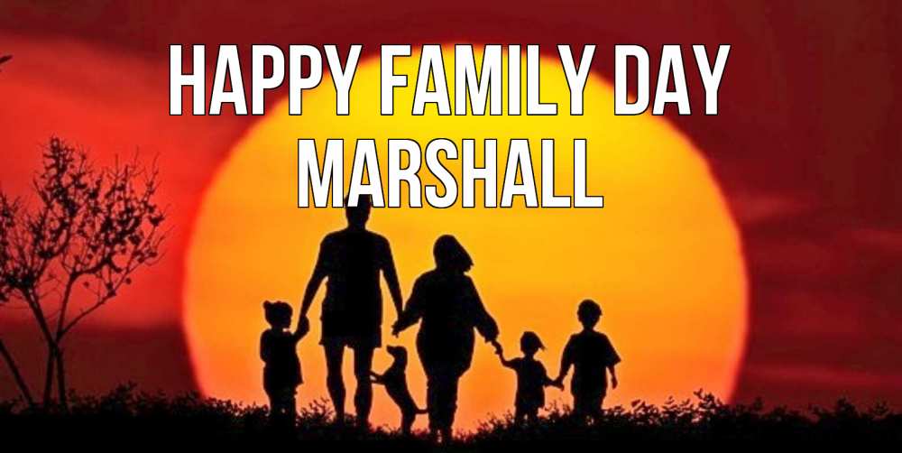 Greetings card с именем, Marshall happy family day закат, семья Greetings with text for free download 