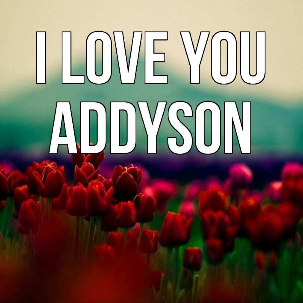 Greetings card с именем, Addyson I love you тюльпаны 4 Greetings with text for free download 