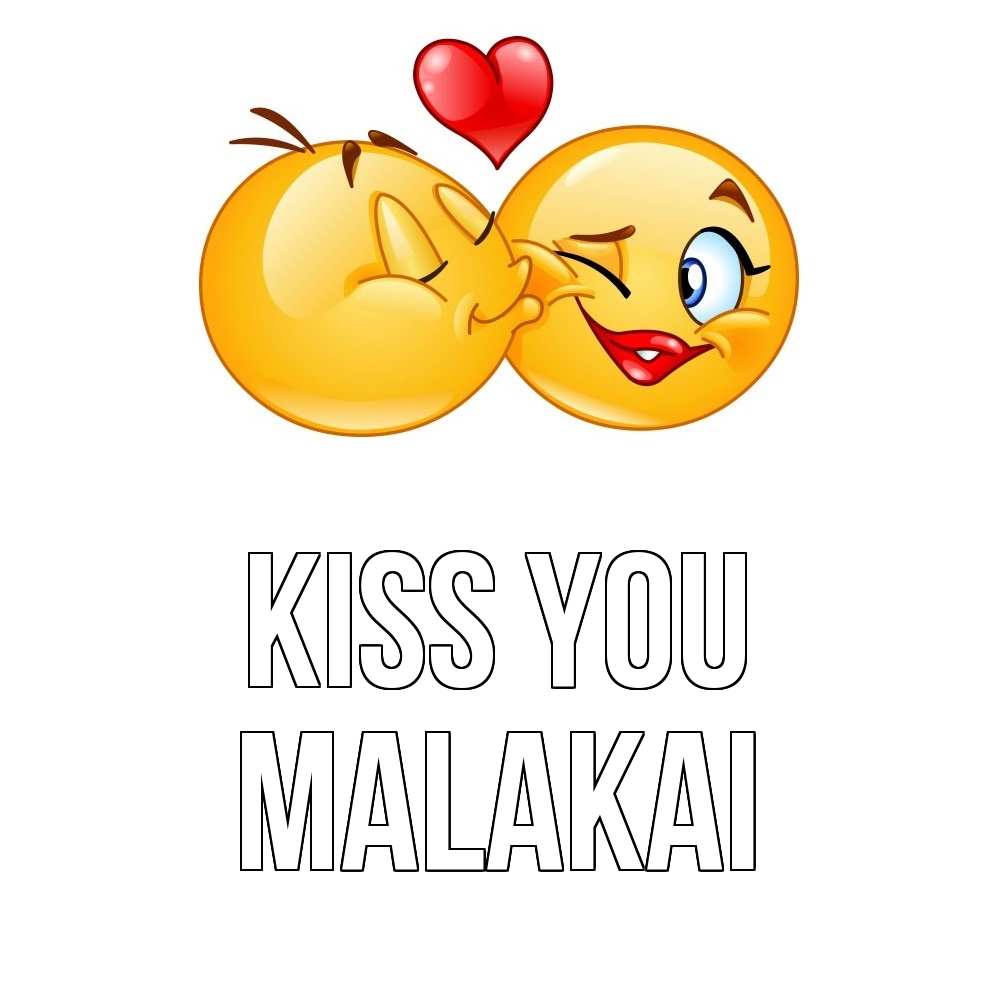 Greetings card с именем, Malakai Kiss you губы и белые зубы Greetings with text for free download 