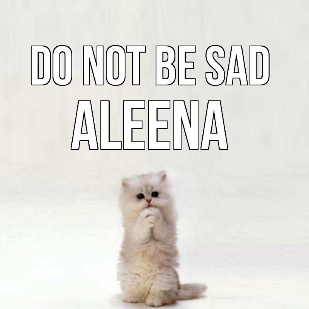 Greetings card с именем, Aleena Do not be sad грустный кот Greetings with text for free download 