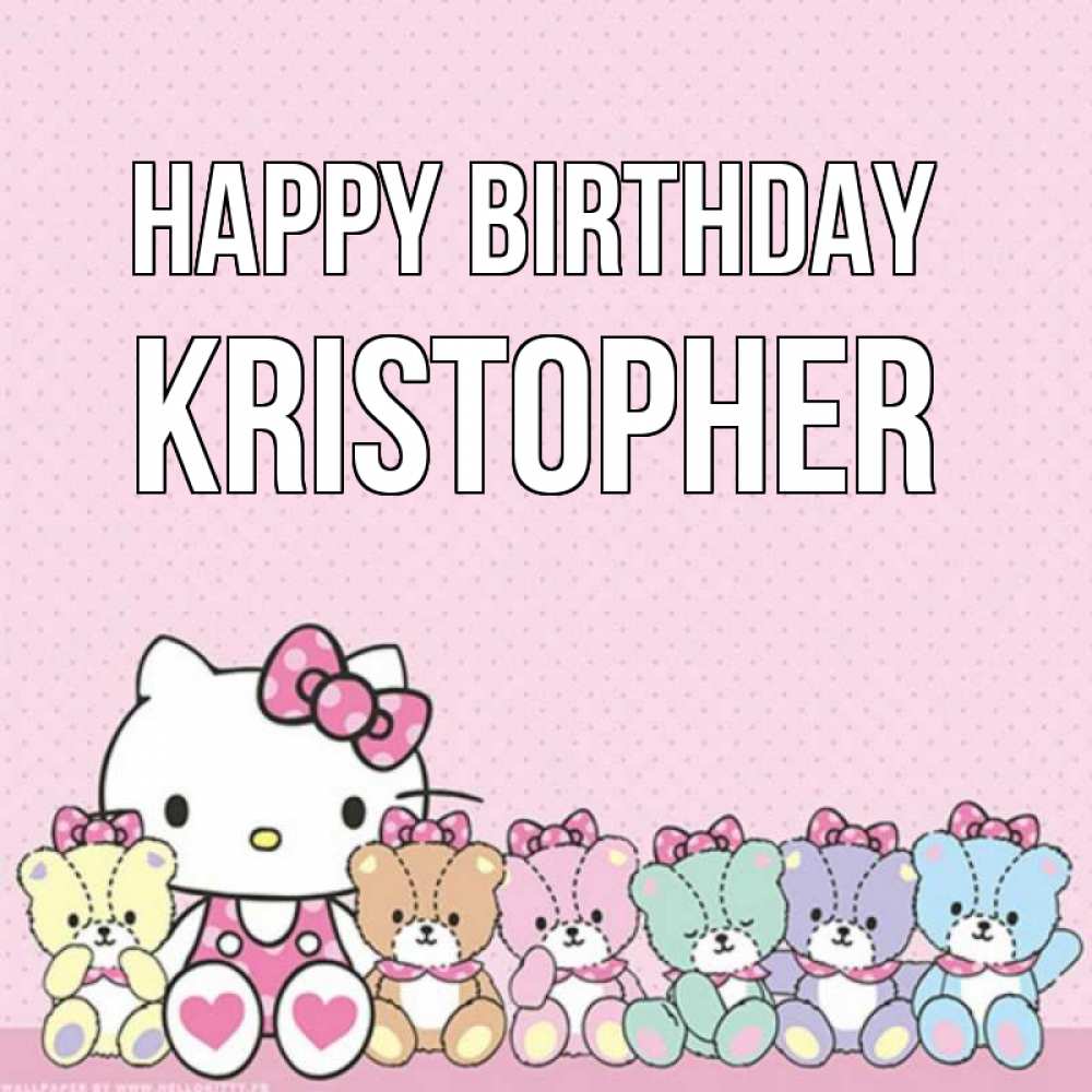 Greetings card с именем, Kristopher Happy Birthday Мишки Greetings with text for free download 
