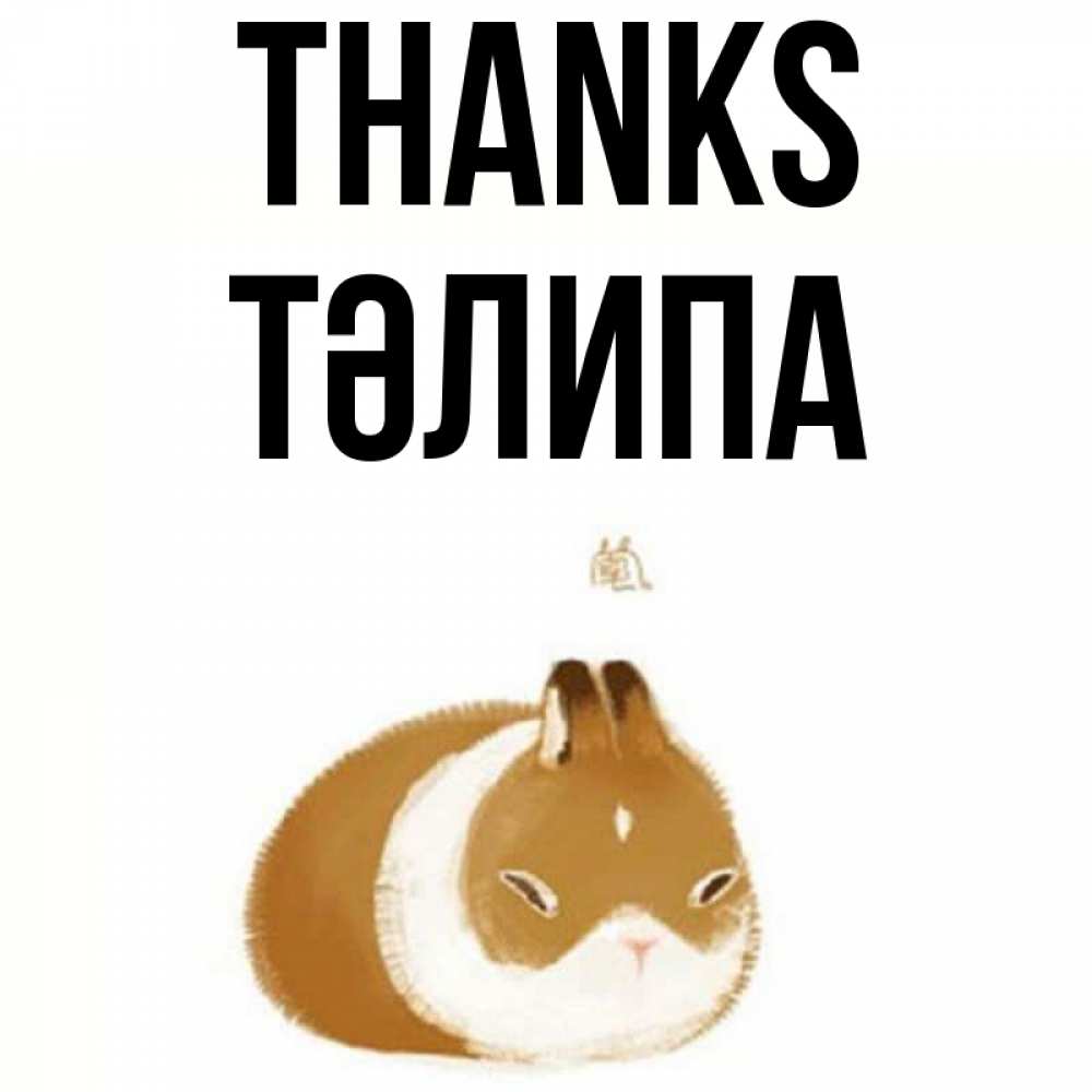 Greetings card с именем, ТӘЛИПА Thanks коричнево белый домашний питомец Greetings with text for free download 