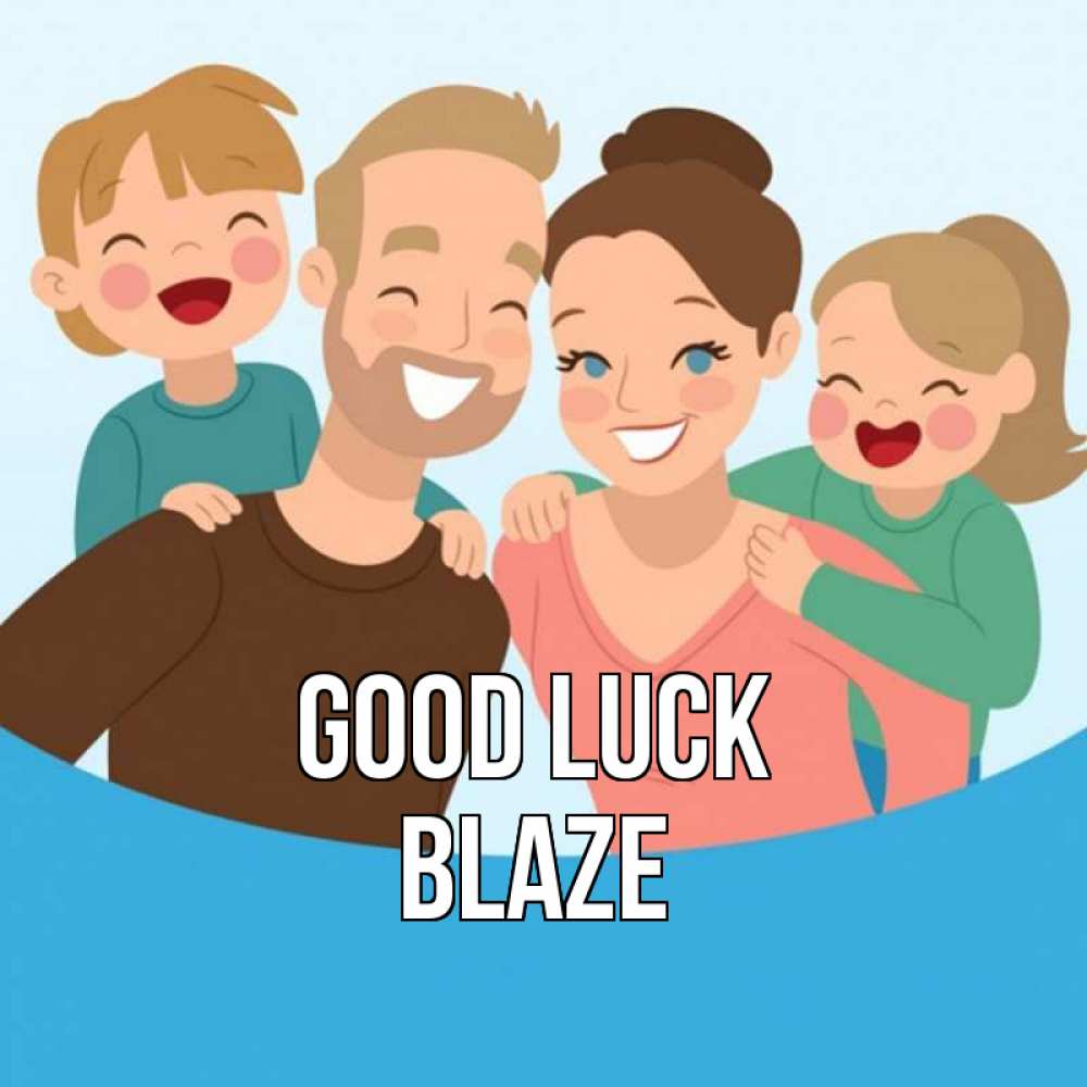 Greetings card с именем, Blaze Good luck везения тебе Greetings with text for free download 