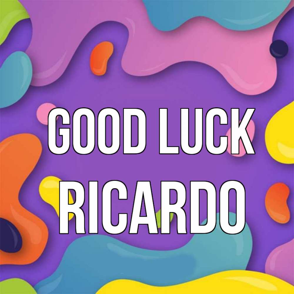 Greetings card с именем, Ricardo Good luck абстрактное что то Greetings with text for free download 