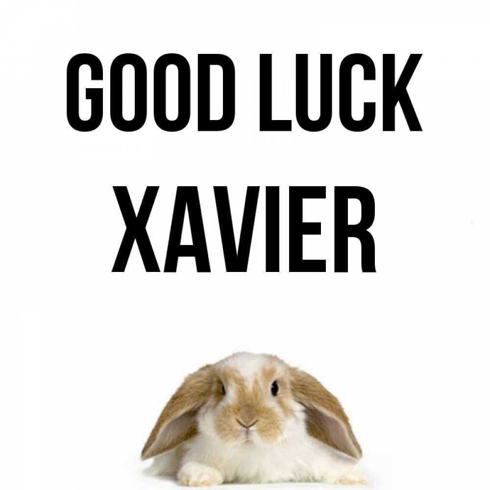 Greetings card с именем, Xavier Good luck открытки с произвольным текстом который можно вставить в открытку и создать ее самостоятельно бесплатно онлайн Greetings with text for free download 