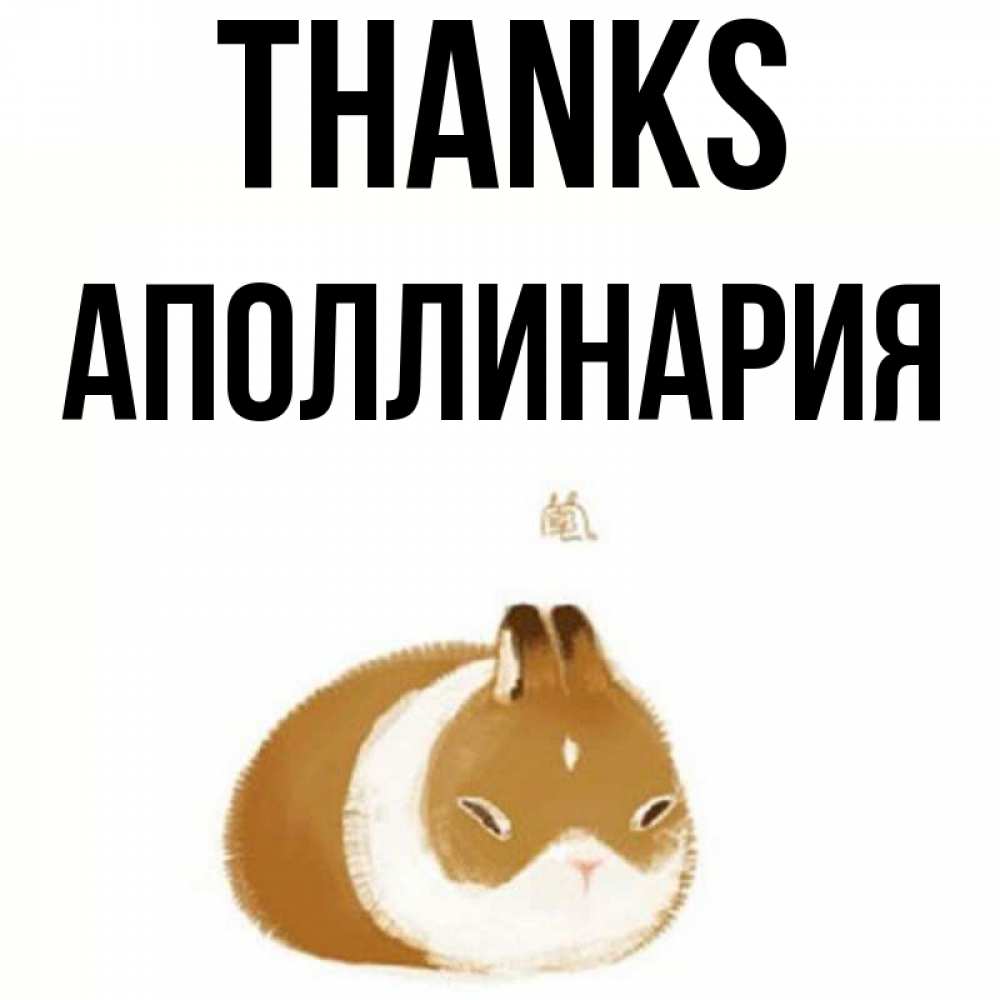Greetings card с именем, Аполлинария Thanks коричнево белый домашний питомец Greetings with text for free download 