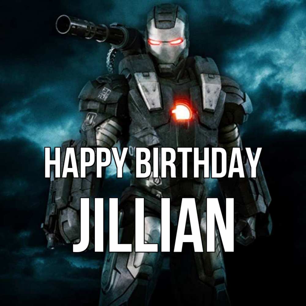 Greetings card с именем, Jillian Happy Birthday марвел супергерой в новом костюме Greetings with text for free download 
