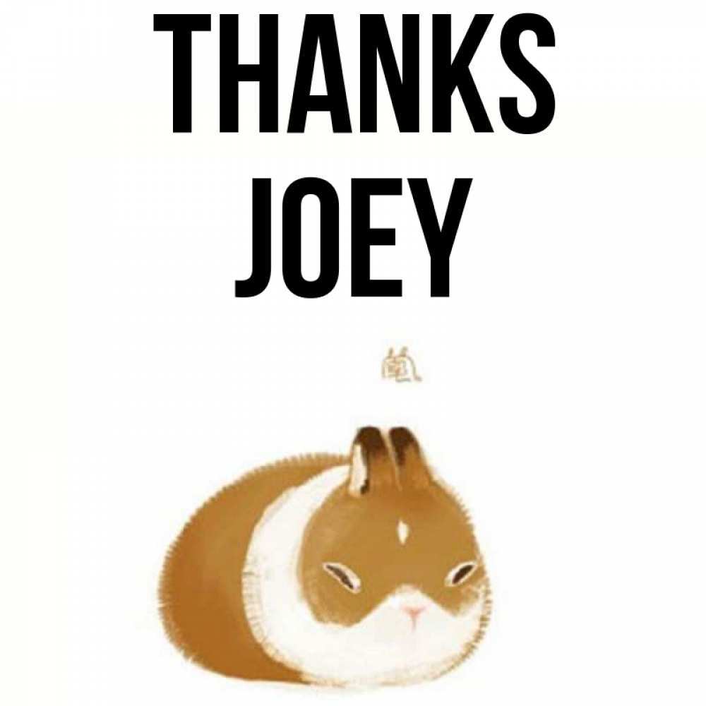 Greetings card с именем, Joey Thanks коричнево белый домашний питомец Greetings with text for free download 