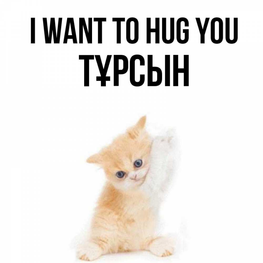 Greetings card с именем, ТҰРСЫН I want to hug you я хочу очень скорее обнимаешек Greetings with text for free download 