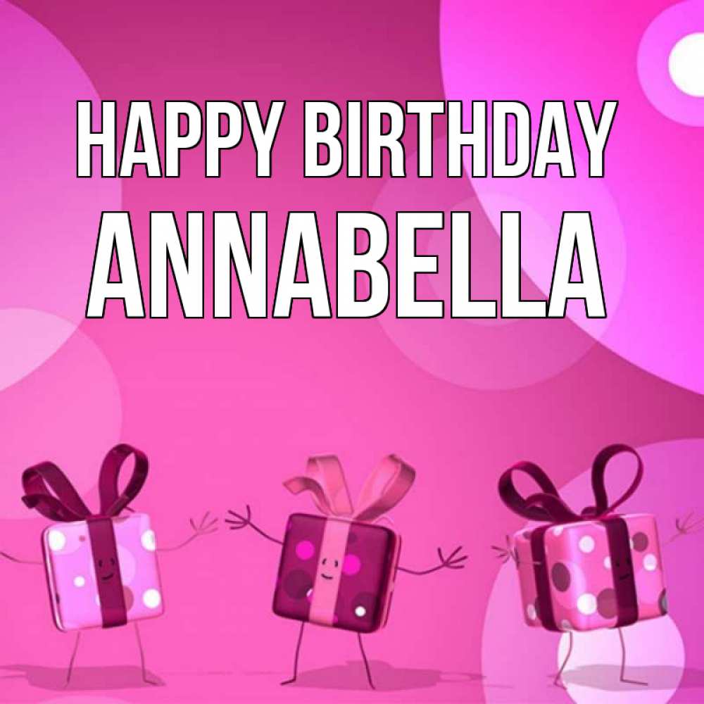 Greetings card с именем, Annabella Happy Birthday подарки с ножкам Greetings with text for free download 