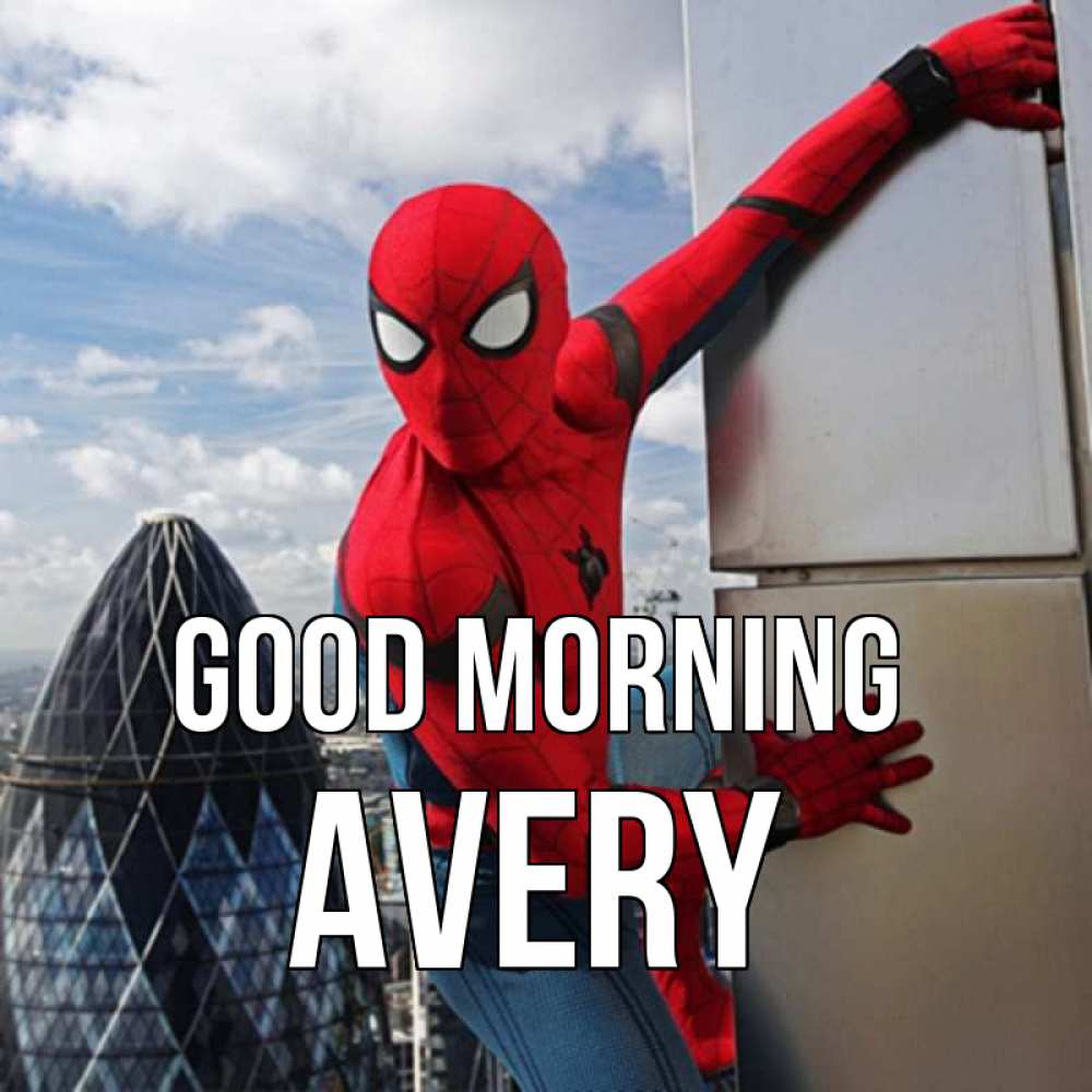 Greetings card с именем, Avery Good morning марвел герои Greetings with text for free download 