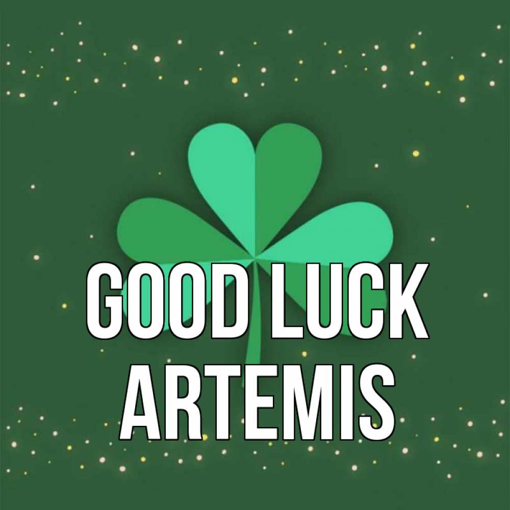 Greetings card с именем, Artemis Good luck лист клевера Greetings with text for free download 