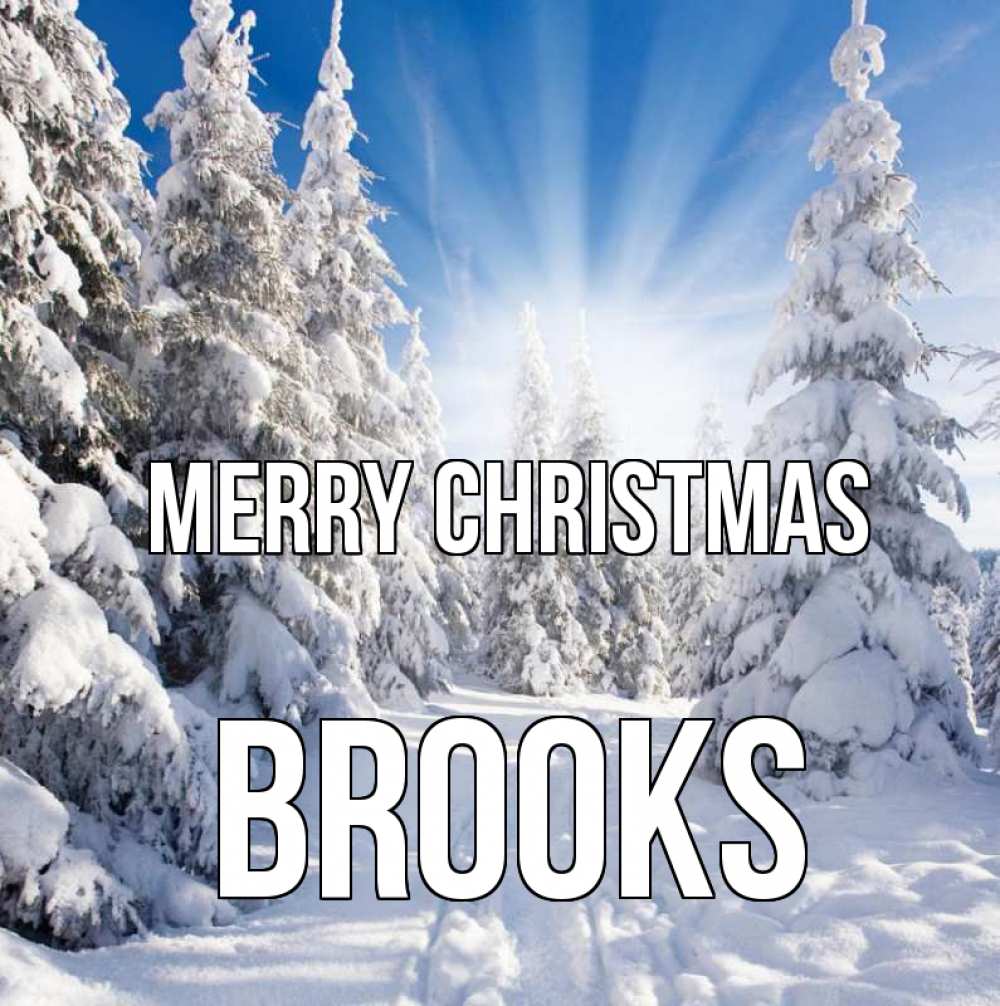 Greetings card с именем, Brooks Merry Christmas зима, лес Greetings with text for free download 