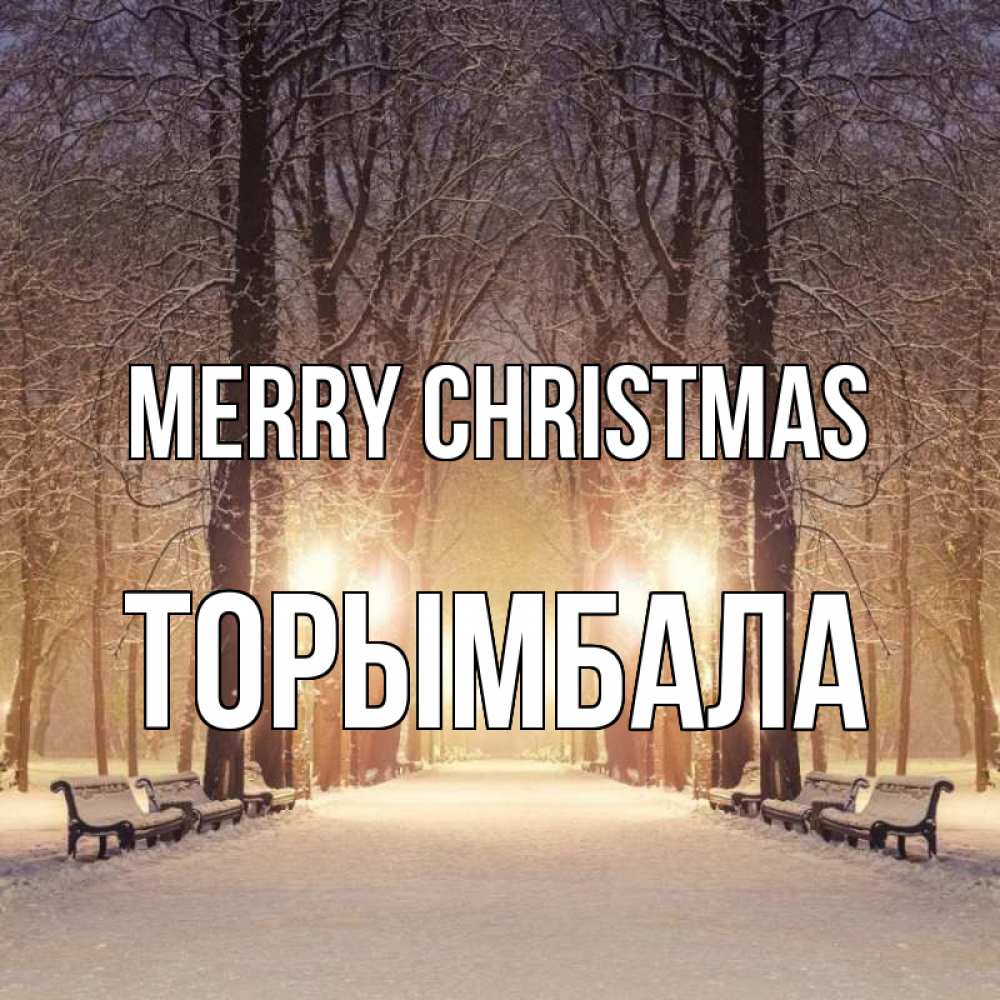 Greetings card с именем, ТОРЫМБАЛА Merry Christmas зима, парк, фонарь, лес Greetings with text for free download 