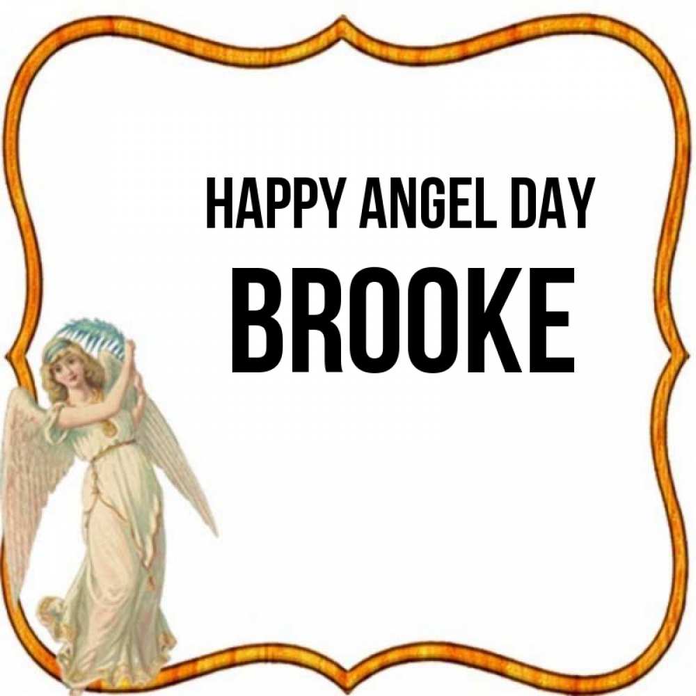 Greetings card с именем, Brooke happy angel day рамочка простая Greetings with text for free download 