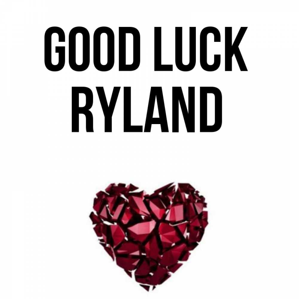 Greetings card с именем, Ryland Good luck бордовое из кристаллов  1 Greetings with text for free download 