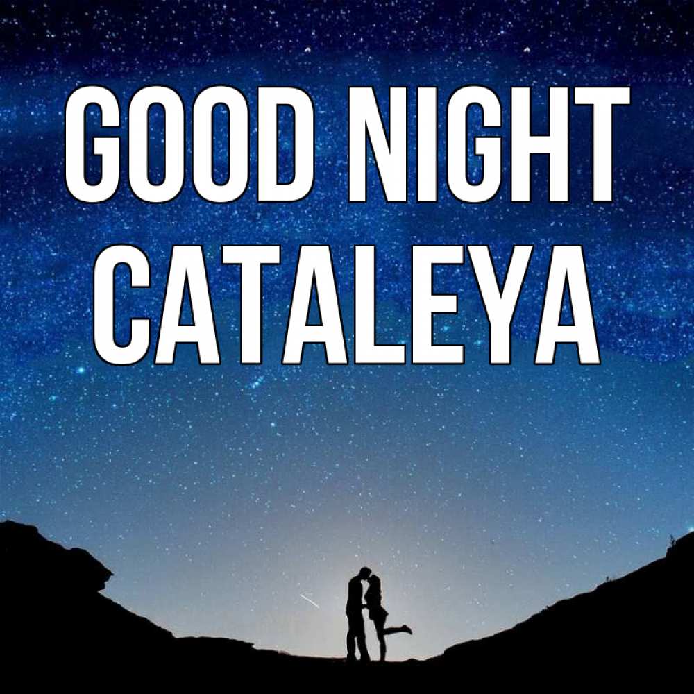 Greetings card с именем, Cataleya Good night звездное небо и люди Greetings with text for free download 