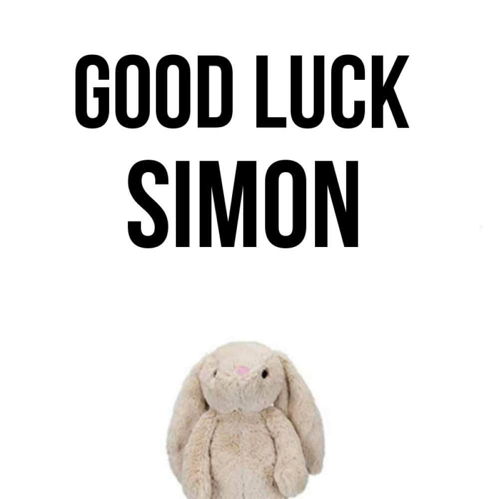 Greetings card с именем, Simon Good luck сайт создаватель открыток Greetings with text for free download 
