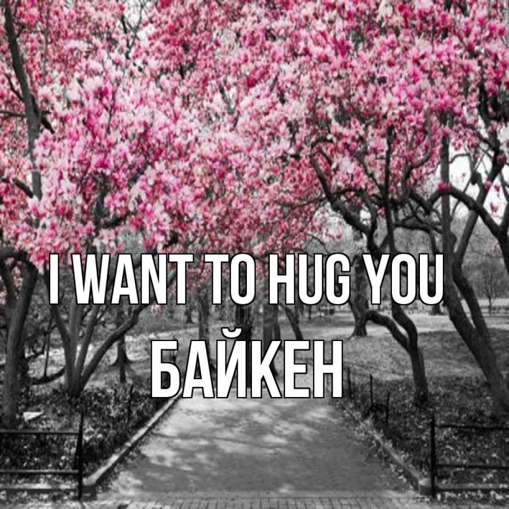 Greetings card с именем, Байкен I want to hug you обработанное фото Greetings with text for free download 