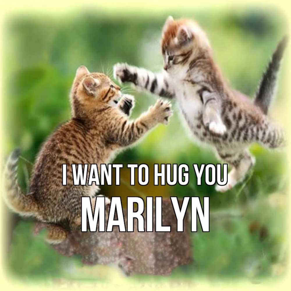 Greetings card с именем, Marilyn I want to hug you игры котят Greetings with text for free download 