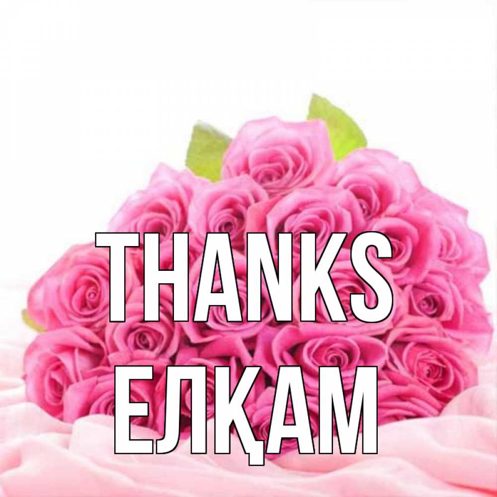 Greetings card с именем, Елқам Thanks розовые розы с подписью Greetings with text for free download 