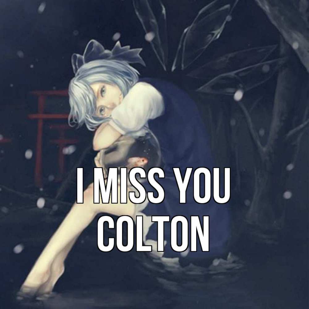 Greetings card с именем, Colton I miss you рыбка в аквариуме Greetings with text for free download 