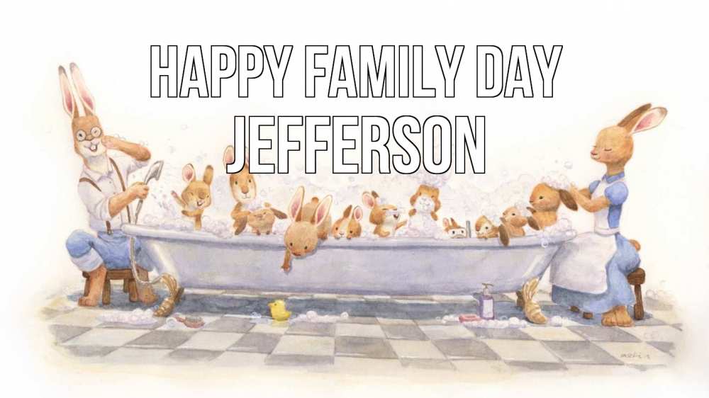 Greetings card с именем, Jefferson happy family day с днем семьи Greetings with text for free download 