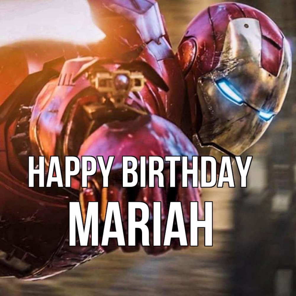 Greetings card с именем, Mariah Happy Birthday марвел супергерои в костюме Greetings with text for free download 