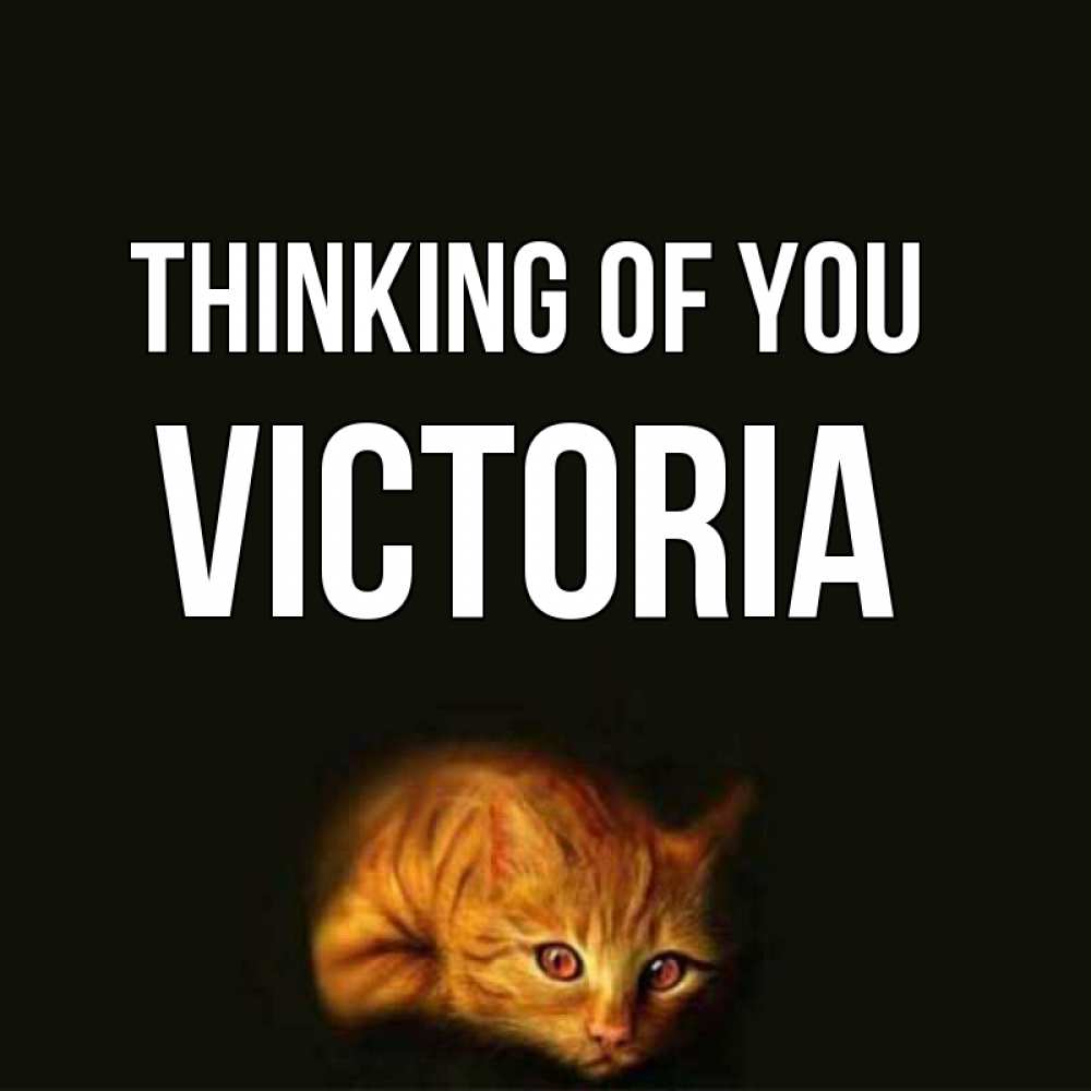 Greetings card с именем, Victoria Thinking of you рыжий Greetings with text for free download 
