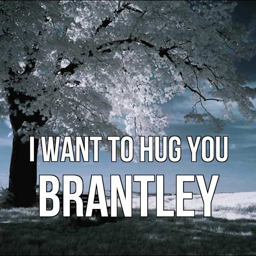Greetings card с именем, Brantley I want to hug you дерево Greetings with text for free download 