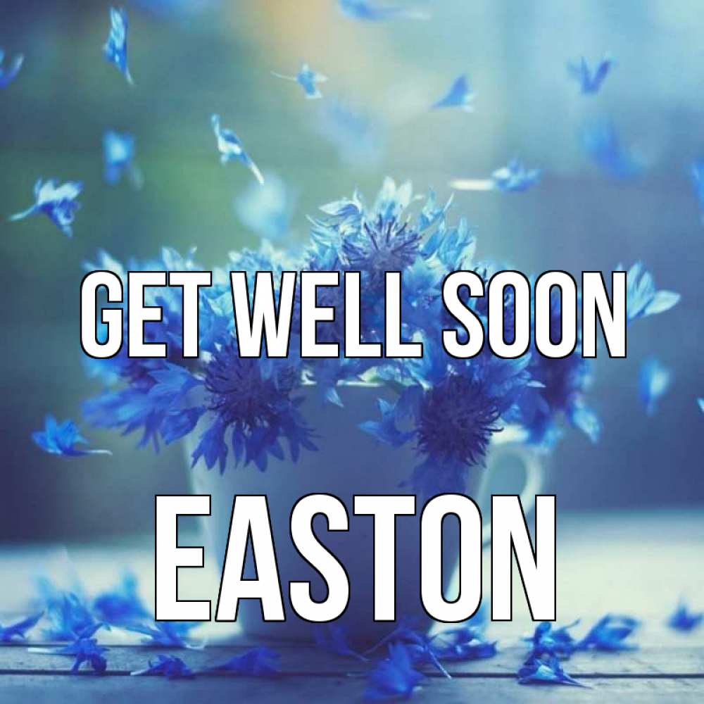 Greetings card с именем, Easton Get well soon кружка с зельем и цветами Greetings with text for free download 