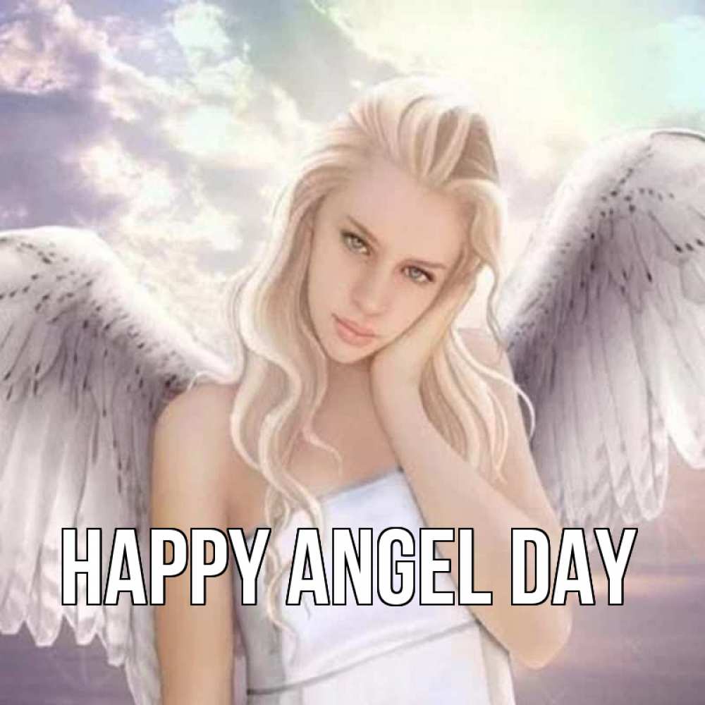 Greetings card с именем, выберите-имя happy angel day блондинка Greetings with text for free download 