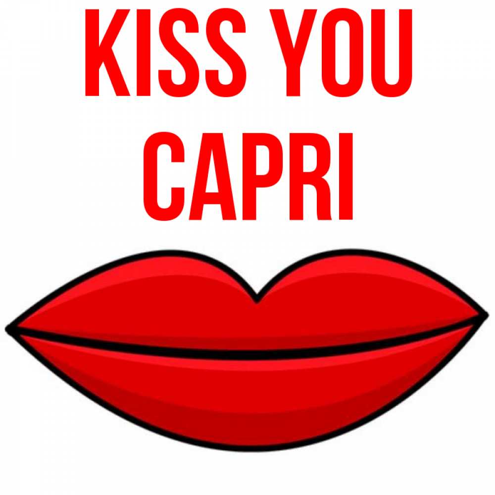 Greetings card с именем, Capri Kiss you губы векторные Greetings with text for free download 