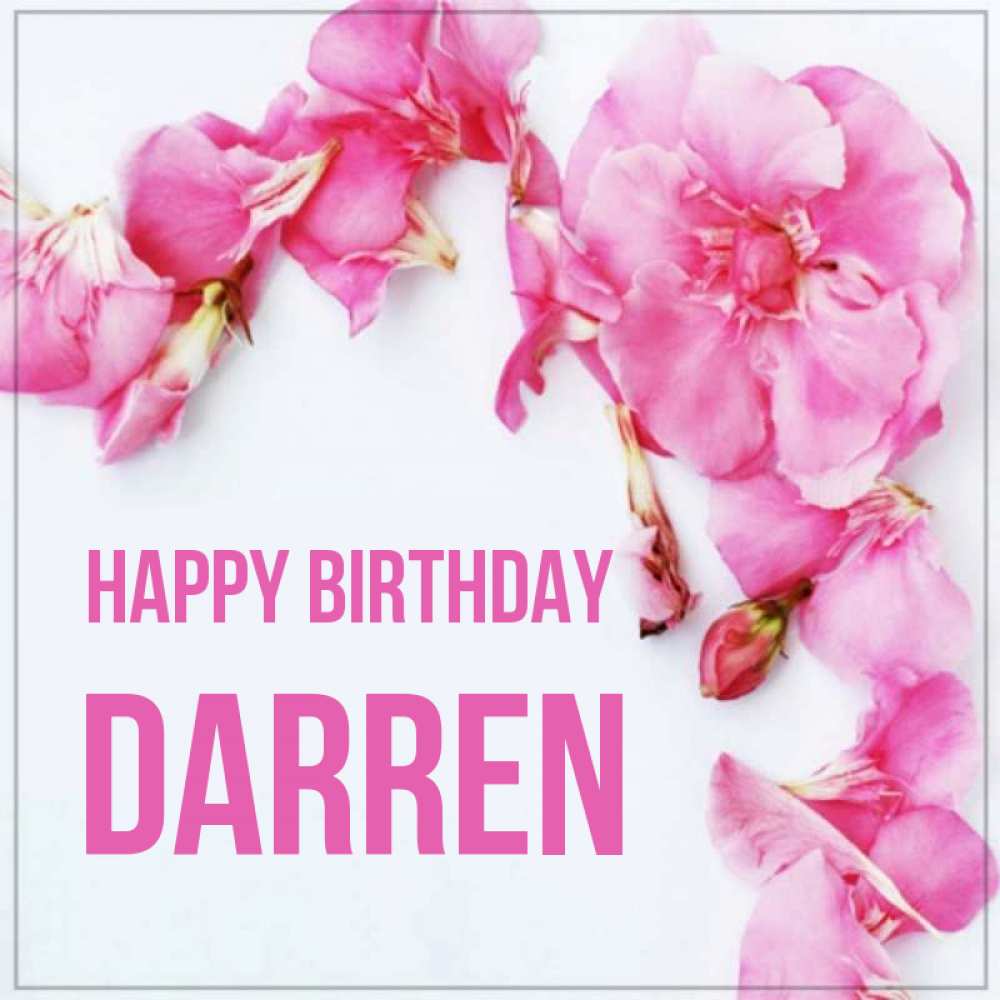 Greetings card с именем, Darren Happy Birthday Красивая открытка для поздравления с днем рождения Greetings with text for free download 