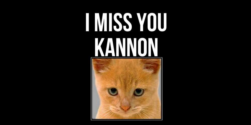 Greetings card с именем, Kannon I miss you открытки рыжий котенок скучает по тебе Greetings with text for free download 