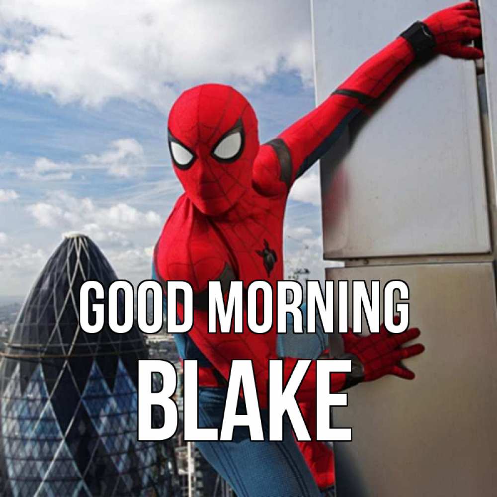 Greetings card с именем, Blake Good morning марвел герои Greetings with text for free download 