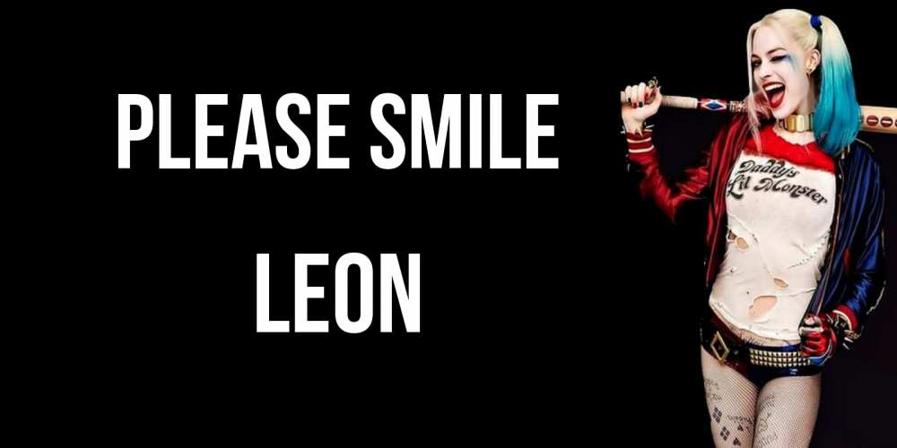 Greetings card с именем, Leon Please smile пожелания быть позитивным Greetings with text for free download 