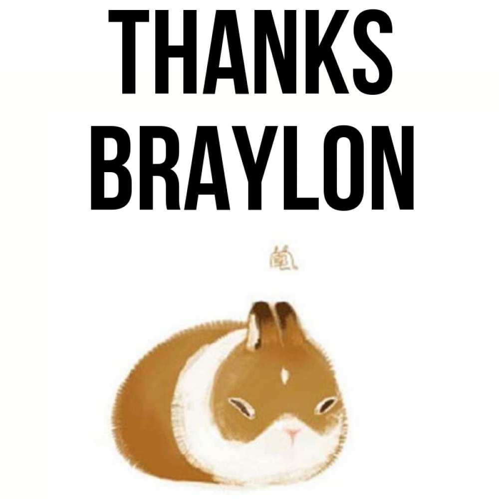 Greetings card с именем, Braylon Thanks коричнево белый домашний питомец Greetings with text for free download 