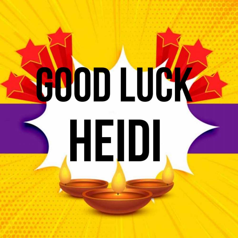 Greetings card с именем, Heidi Good luck векторное изображение Greetings with text for free download 