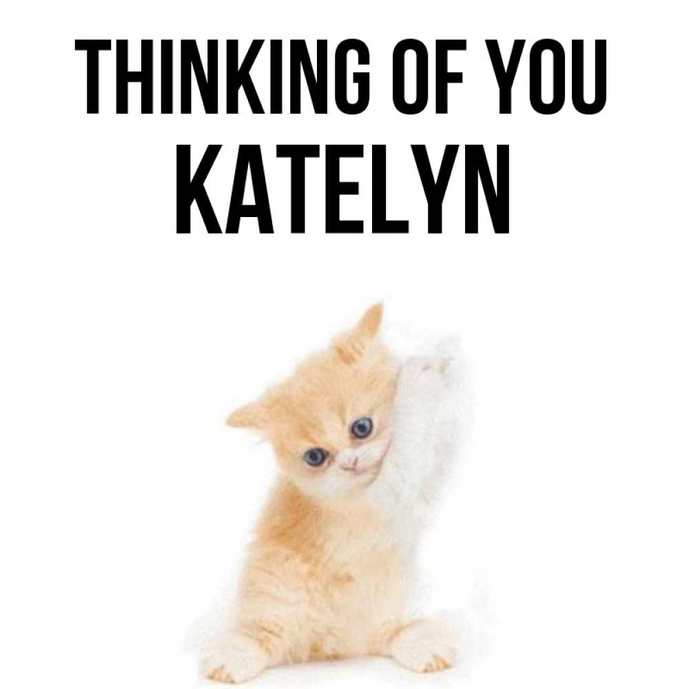 Greetings card с именем, Katelyn Thinking of you зверушки и милота Greetings with text for free download 